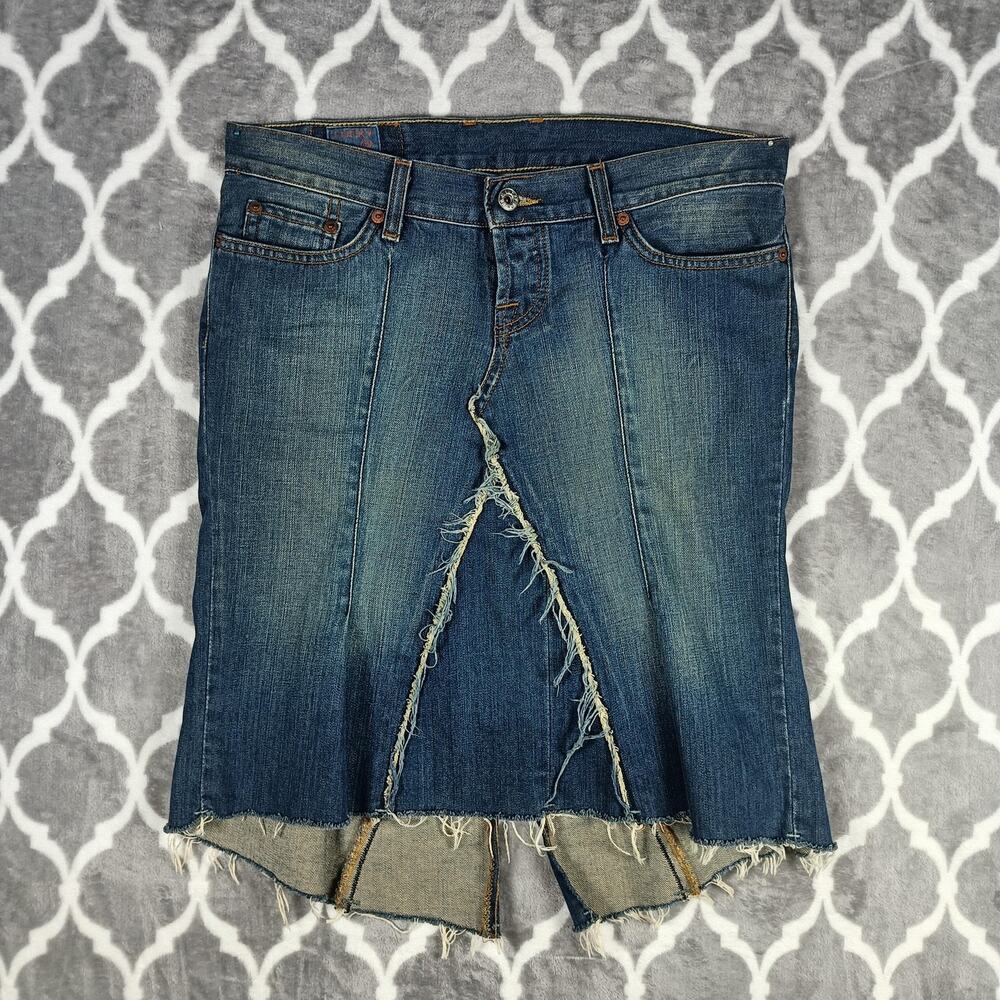 Lucky Brand‎ Denim Skirt Women Size 4 Blue Western Cowgirl Festival
